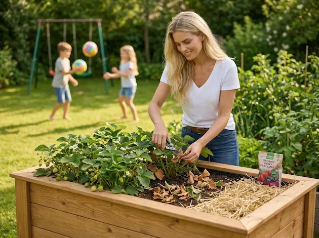 Erdbeeren Hochbeet